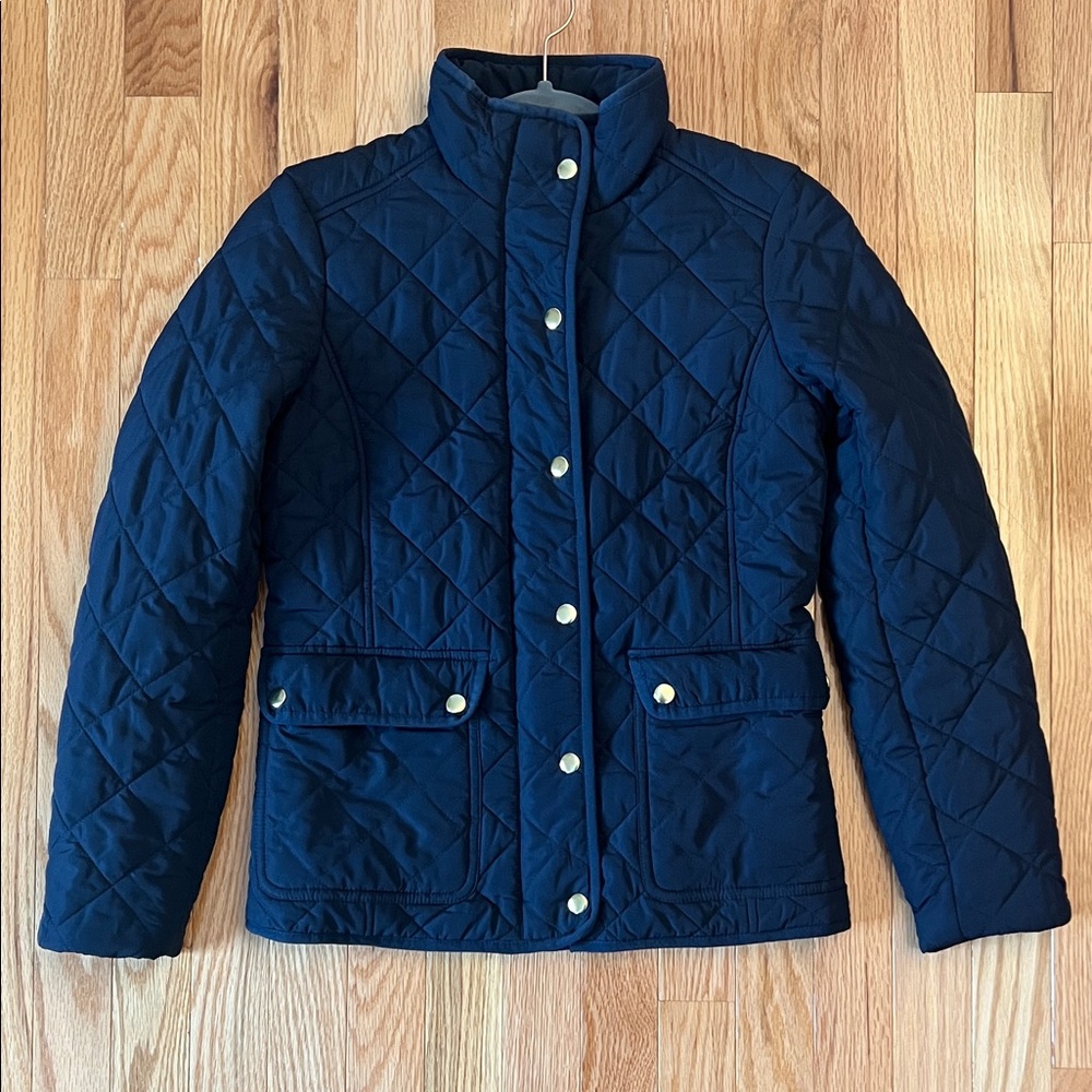 Quilted Navy Jacket with Gold Accents